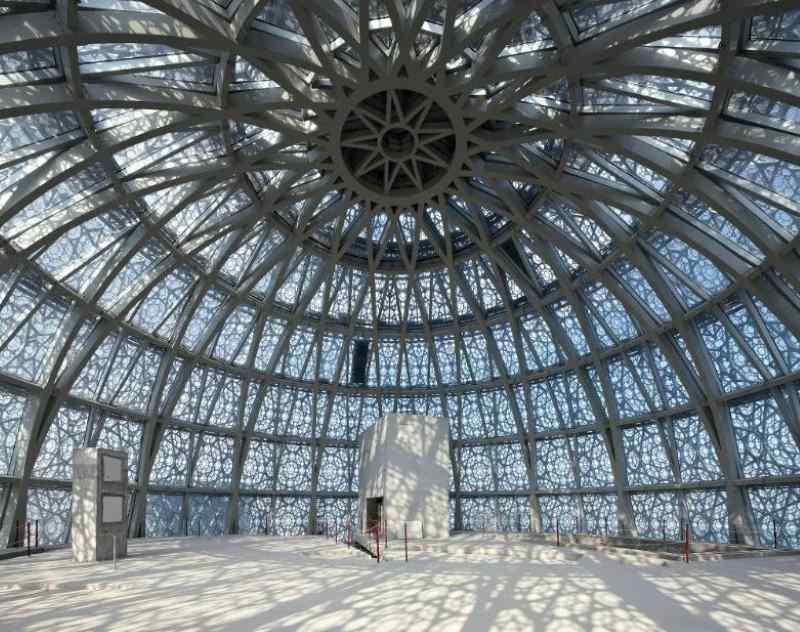 Doha Tower Crown Dome Structure Installation Tubular Braided Columns